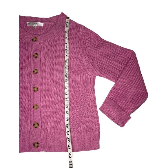 Chelsea & Theodore pink chunky knit cardigan - L - Picture 5 of 7